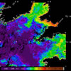 MODIS chlorophyll OC5 2014-07-01 – 2014-07-07