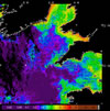 MODIS chlorophyll OC5 2014-07-22 – 2014-07-28